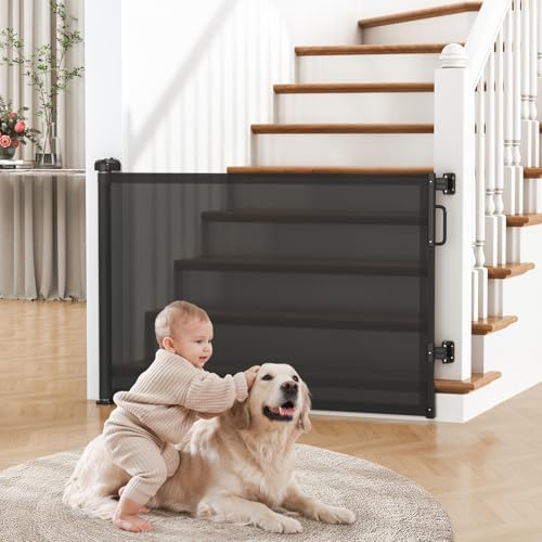 Retractable Baby Gate for Stairs & Doorways, Dog Gate Indoor Outdoor by Cideny