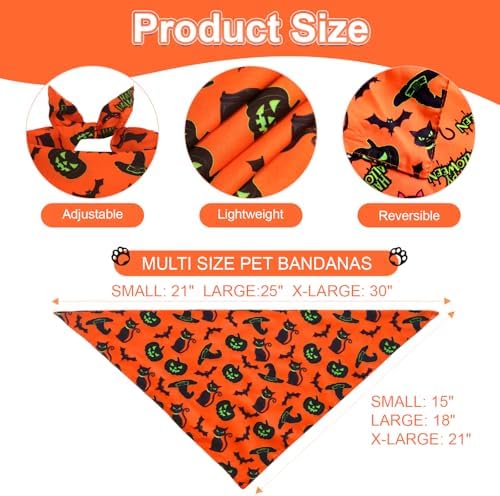 Halloween Dog Bandanas Small 3PCS, 6 Pattern Fall Scarf for Boy Girl - Image 3