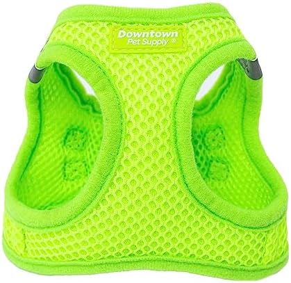 Downtown Pet Supply Step in Dog Harness for Teacup Dogs & Cats No Pull, XX-Small, Atomic Yellow - Adjustable Harness with Padded Mesh Fabric and Reflective Trim - Buckle Strap Harness for Dogs by DowntownPetSupply