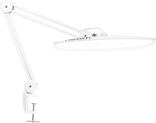 Neatfi XL 2200 Lumens 24W LED Desk Lamp – Shadow-Free Task Lighting | 4-Level Dimming | Home Office & Crafts Use | 20-Inch Wide Head (White, Non-CCT with Clamp) by Neatfi