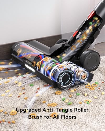Cordless Vacuum Cleaner, Upgraded 55KPA 650W 70Mins Stick Vacuum with Hurricane Mode, Self-Standing, Touch Screen, 1.8L Dust Cup, Anti-tangle Wireless Vacuum, Vacuum Cleaners for Home/Pet Hair/Carpets - Image 5