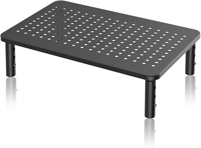 suptek Computer Monitor Stand Riser,Monitor Riser for Laptop, Printer, Notebook and All Flat Screen TV Display with Vented Platform,3 Height Adjustable Laptop Riser,1 Pack,Black(MST003) by suptek