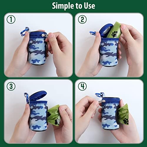 FURHAB Dog Poop Bag Holder for Leash with Carabiner Clip Soft Fabric - Image 4