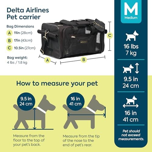 Sherpa Delta Airlines Travel Pet Carrier, Airline Approved & Guaranteed On Board - Black, Medium - Image 3