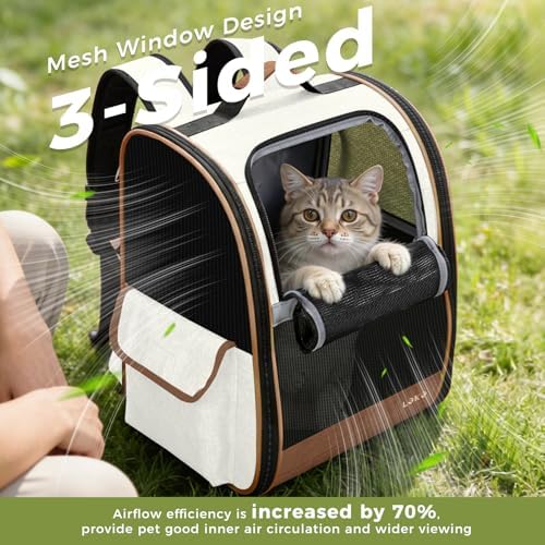 Lekereise Cat Backpack Carriers, Dog Carrier Backpacks with Breathable Mesh for Small Medium Large Cats Dogs Puppy Up to 25 Lbs, Pet Foldable Carrying Backpack Ventilated for Travel Hiking Collapsible - Image 2