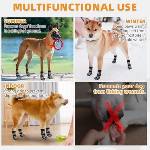 KOOLTAIL Dog Socks for Hot/Cold Pavement to Prevent Licking Paws for Hardwood Floors,Anti Slip,Pet Boots&Paw Protector with Grippers,Puppy Shoes Booties for Small Medium Large Senior Dogs - Image 5