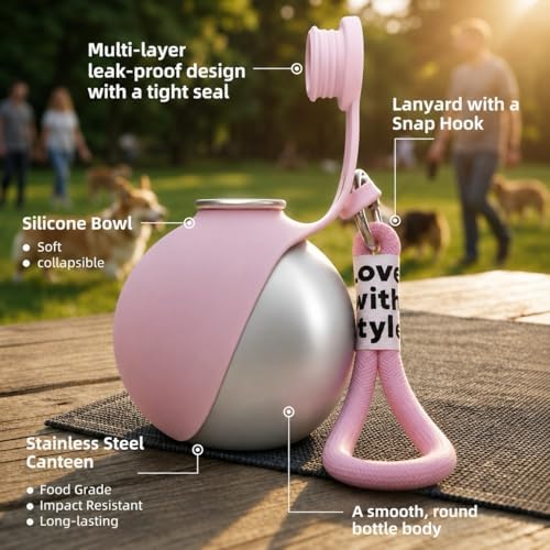 Portable Dog Water Bottle with Collapsible Silicone Bowl & Cleaning Brush - Image 5