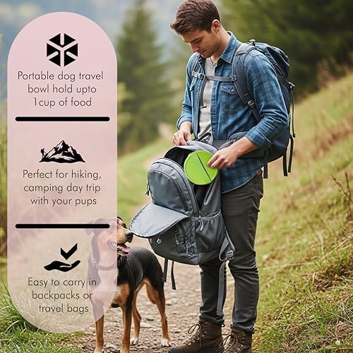 Barkin’ Trails Travel Dog Bowls, Portable Outdoor Water, BPA-Free, Food Grade Plastic Dog Travel Bowl, Camping Essentials & Container (Matcha) - Image 5