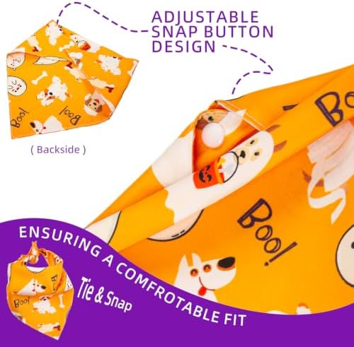 Halloween Dog Bandanas Cute Pup Ghost Costume Pet Scarf, M 5-30lbs - Image 5