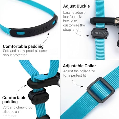SVD.PET No-Pull Dog Headcollar for Easier Walks, Comfortable Silicone Snout Padding, Easy to Wear and Adjustable, Size M for Small & Medium Long Snout Dogs (Neck Girth 12-20”) - Image 2