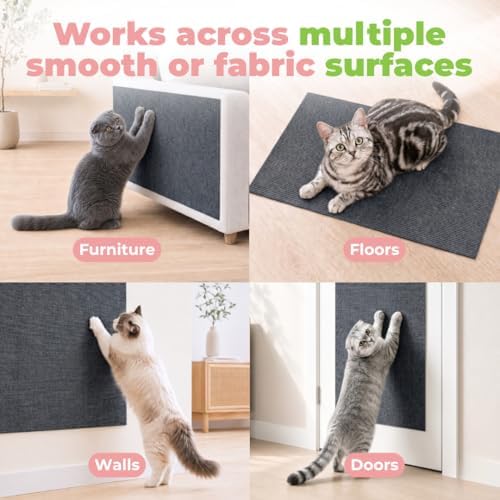 Catify Peel & Stick Cat Scratching Mat - Gray, L:39" - Image 4
