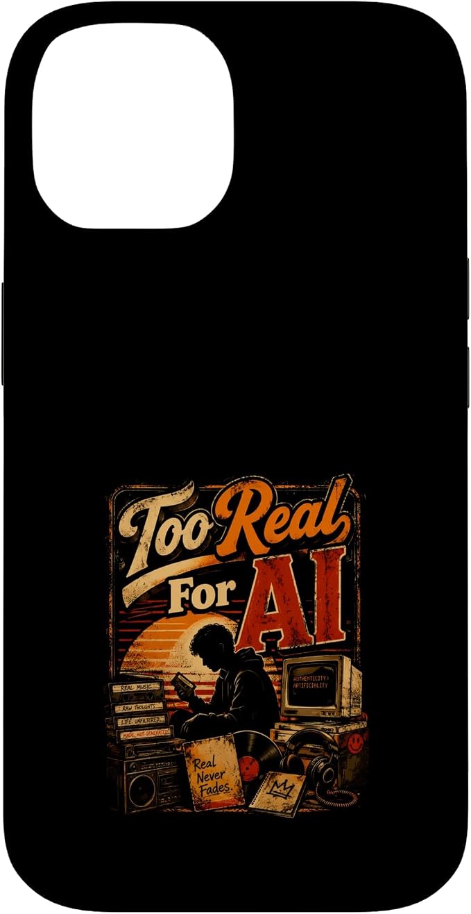 Too Real for AI - Authentic Music Lovers Case for iPhone 14 by Unknown