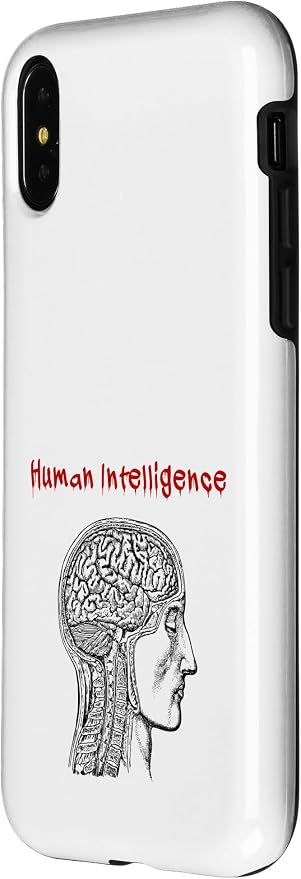Human Intelligence (Anti Ai Statement & Head Graphic) Case for iPhone X/XS - Image 2