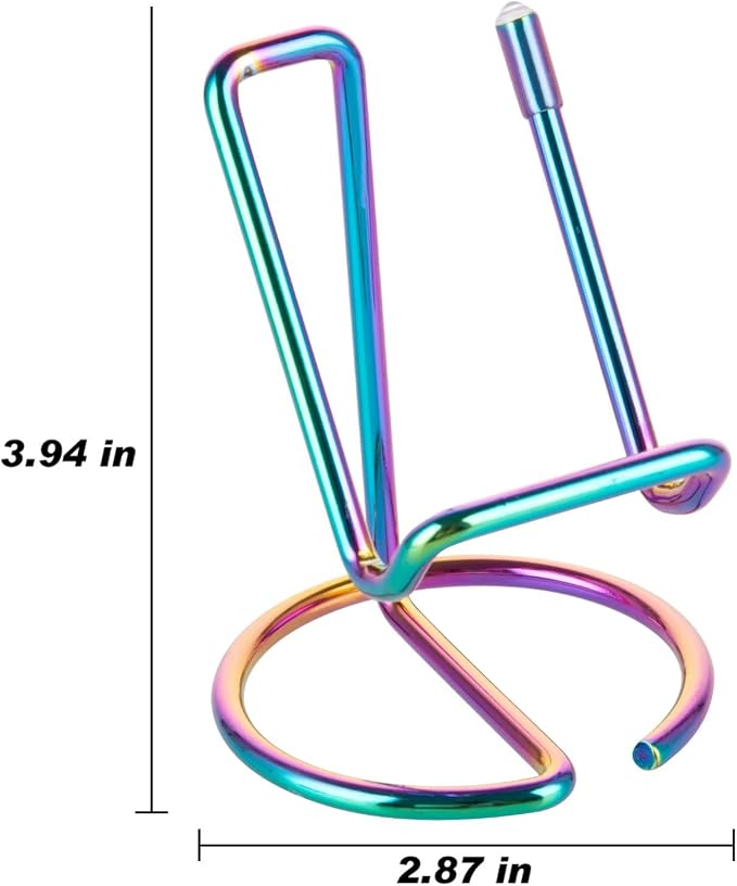 ROPOSY Cell Phone Stand for Desk, Cute Metal Rainbow Cell Phone Stand Holder Desk Accessories, Compatible with All Mobile Phones, iPhone, iPad - Image 2