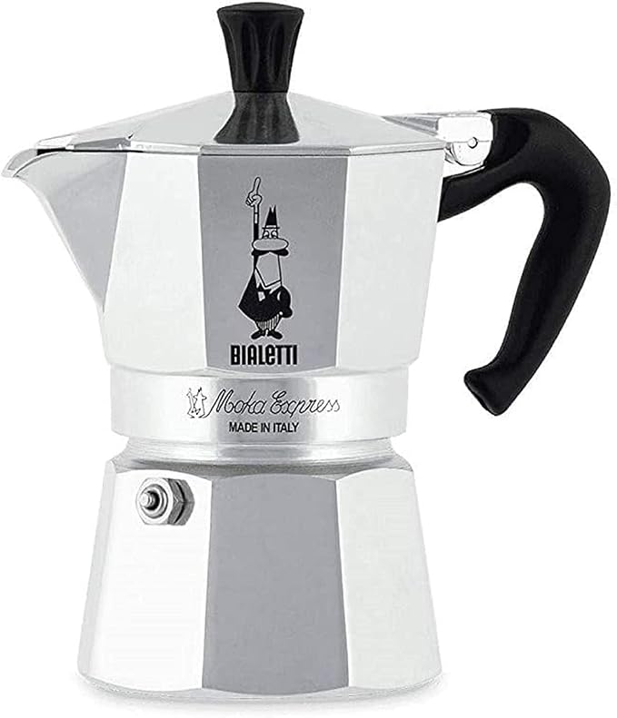 Bialetti - Moka Express: Iconic Stovetop Espresso Maker, Makes Real Italian Coffee, Moka Pot 1 Cup (2 Oz - 60 Ml), Aluminium, Silver by Bialetti