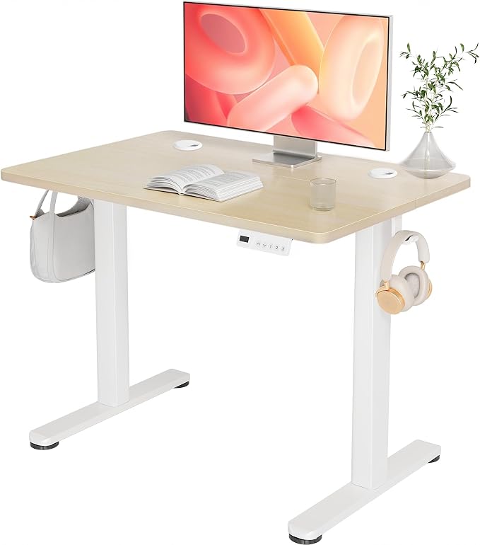 YDN 35 x 20 Inch Nature Electric Standing Desk | Adjustable Height, Sit Stand, Cable Management, Ergonomic, Home Office by YDN