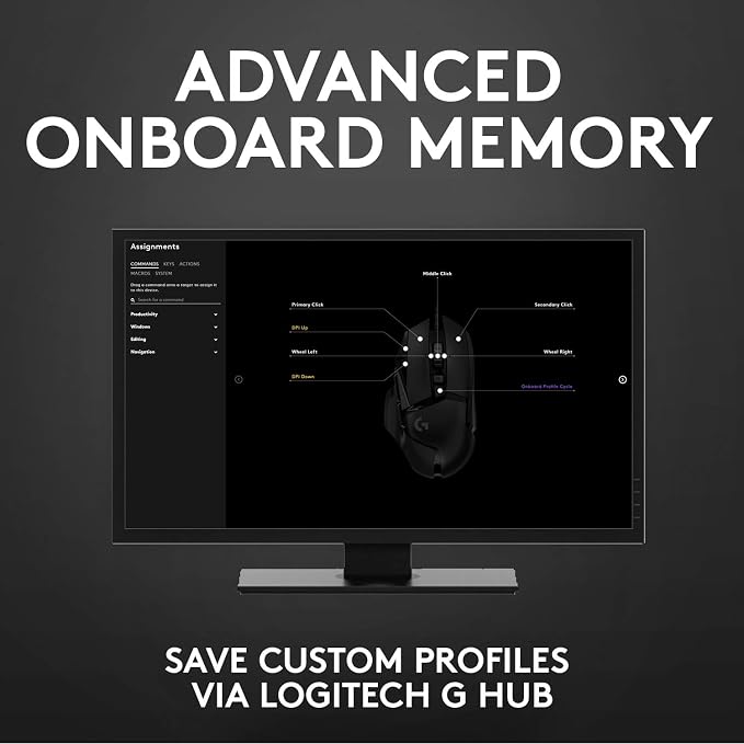 Logitech G502 Hero Wired Gaming Mouse - Black | High performance, 25,600 DPI, RGB, adjustable weights, 11 programmable buttons, on-board memory, PC/Mac - Image 7