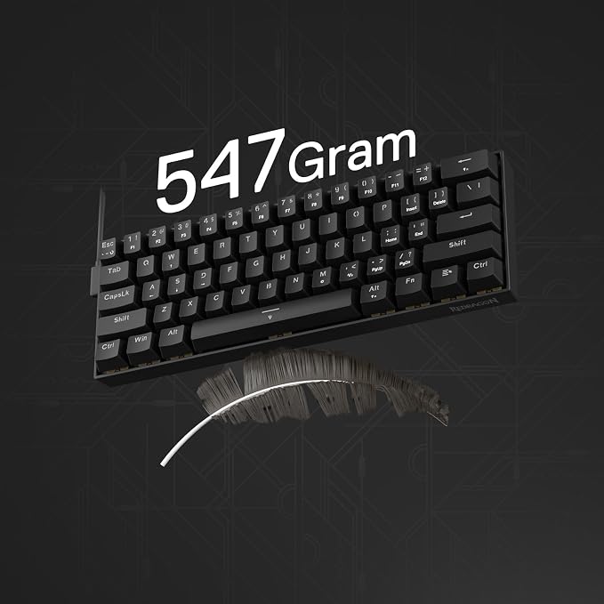 Redragon K617 HE Wired Hall-Effect Rapid Trigger Magnetic Gaming Keyboard | 8K Polling Adjustable Actuation, 61 Keys Design for More Room to Aim, Swap-Ready Socket for Mod, RGB Pro Software Supported - Image 8