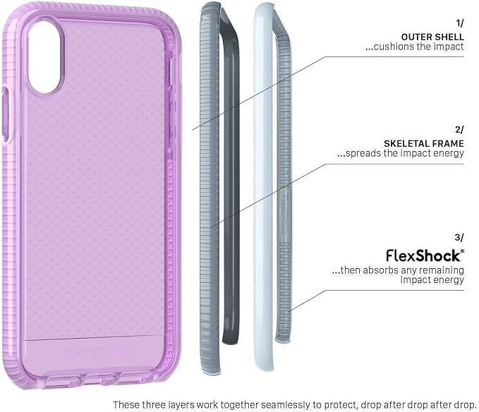 tech21 Evo Check Apple iPhone Xs Max Phone Case with 12 ft. Drop Protection - Orchid - Image 2