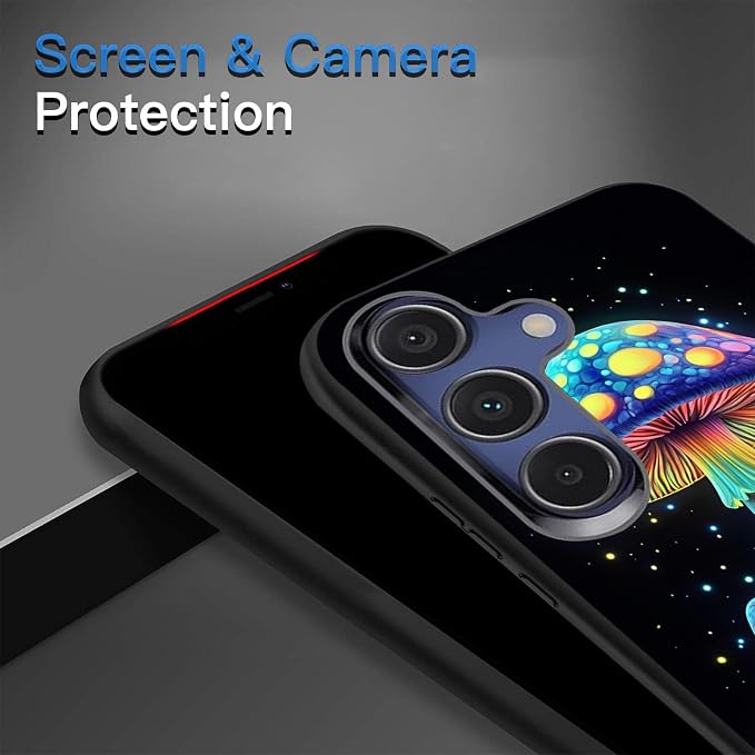 Designed for Galaxy S25 FE Phone Case,Slim Silicone Shockproof Protective Case for Galaxy S25 FE 6.7 inch,Luminous Mushroom - Image 5