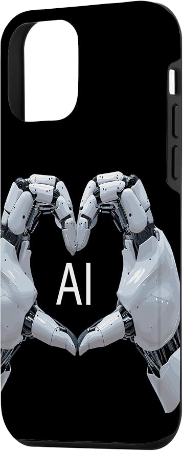 iPhone 12 mini Love AI, Artificial Intelligence, robot hands Case - Image 2