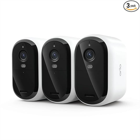 Wireless Outdoor Camera with 4X Longer Battery - Essential XL Security Camera 2K (3rd Gen, Latest Release), Person Recognition, Package Detection, Animated Preview, 1-Mo. Trial of Secure Plan, 3 Cam by Unknown