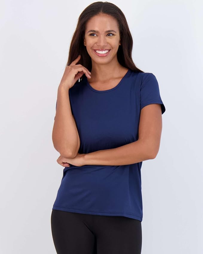 5 Pack Women's Dry Fit Short Sleeve Athletic Gym Workout Running Tops | Available in Plus Size, Exercise, Sports, Fitness, Quick Dry, Cooling, Moisture Wicking, Loose Basic Tees, Yoga, Pilates - Image 2