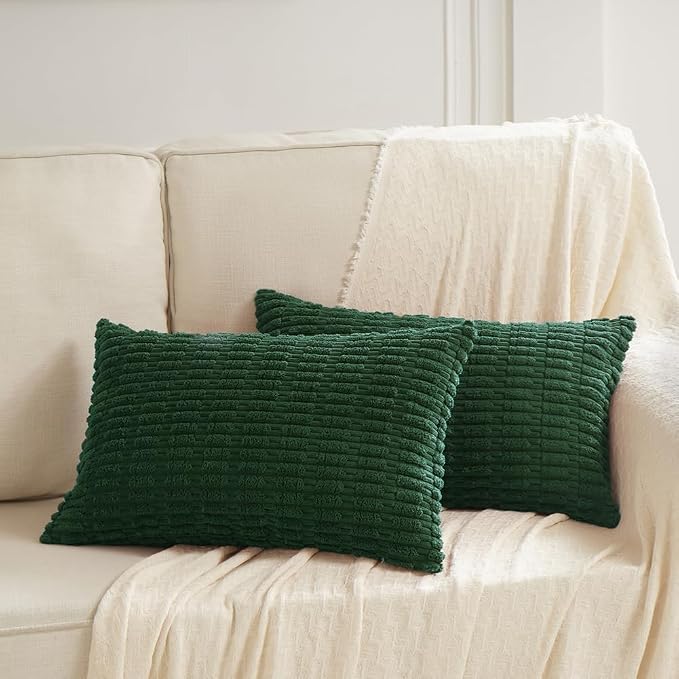 Fancy Homi 4 Packs Decorative Throw Pillow Covers for Living Room Couch Bed, Modern Farmhouse Boho Home Décor Accent Cushion Case, 24" x 16", Dark Green - Image 6