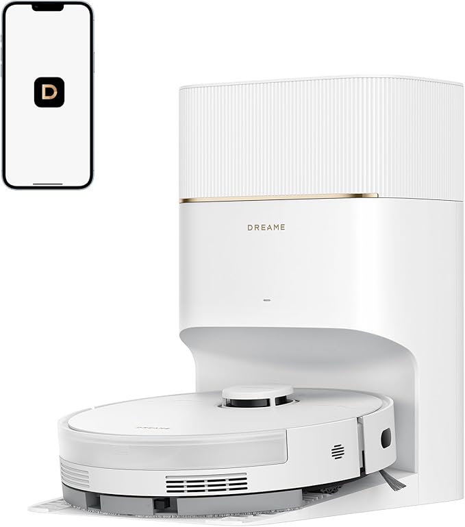 DREAME D20 Pro Plus Robot Vacuum, 13,000Pa Suction, DuoBrush for Pet Hair, Corner Cleaning, Self Emptying, LDS Navigation Laser Avoidance, Vacuum Mop, Hard Floors&Carpets, 5,200mAh Battery White | 13,000Pa Suction, Corner Cleaning, 150-Day Auto-Empty w... by Unknown