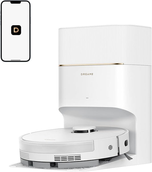 DREAME D20 Pro Plus Robot Vacuum, 13,000Pa Suction, DuoBrush for Pet Hair, Corner Cleaning, Self Emptying, LDS Navigation Laser Avoidance, Vacuum Mop, Hard Floors&Carpets, 5,200mAh Battery White | 13,000Pa Suction, Corner Cleaning, 150-Day Auto-Empty w... by Unknown