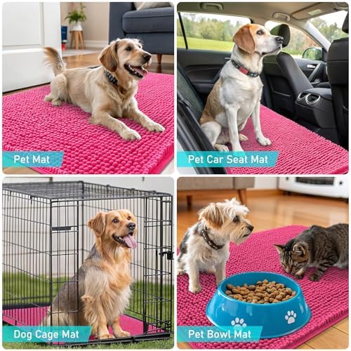 OLANLY Dog Door Mat for Muddy Paws 70x46, Super Absorbent Chenille Mud Mat - Image 7