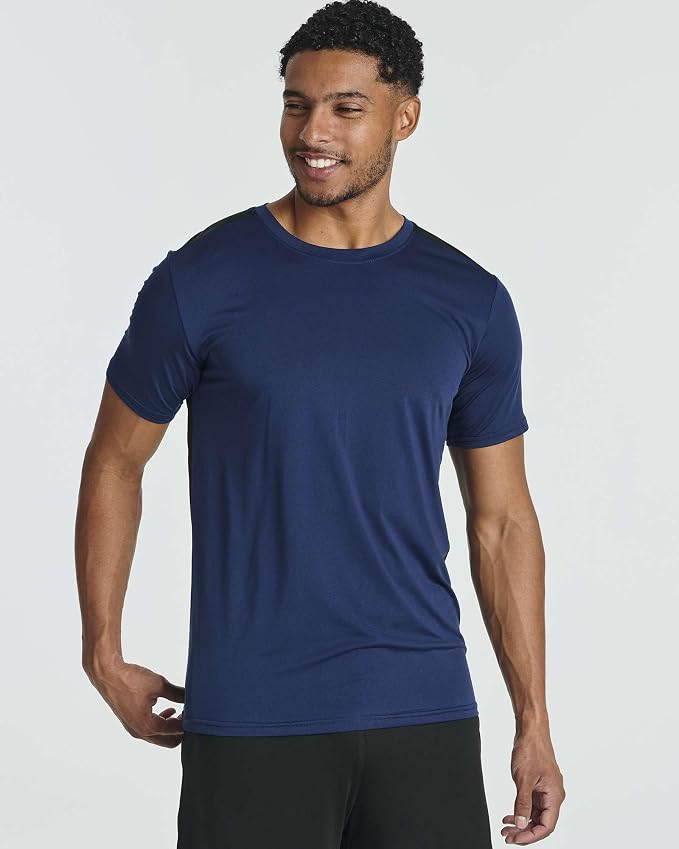 5 Pack Men's Dry Fit Short Sleeve T-Shirt Gym Workout Athletic Running Tee | Cooling, Moisture-Wicking, Crew Neck, Quick-Dry, Breathable, Active, Exercise, Fitness, Basketball, Cycling, Hiking, Tennis - Image 2