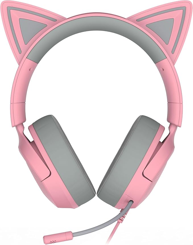 Razer Kraken Kitty V3 X Wired Gaming Headset, Kitty Ears, Pink | HyperClear Cardioid Mic, 40 mm Drivers, 7.1 Surround Sound, Comfy Ear Cushions, Cross-Platform via 3.5mm PC, PS5, Xbox - Image 9