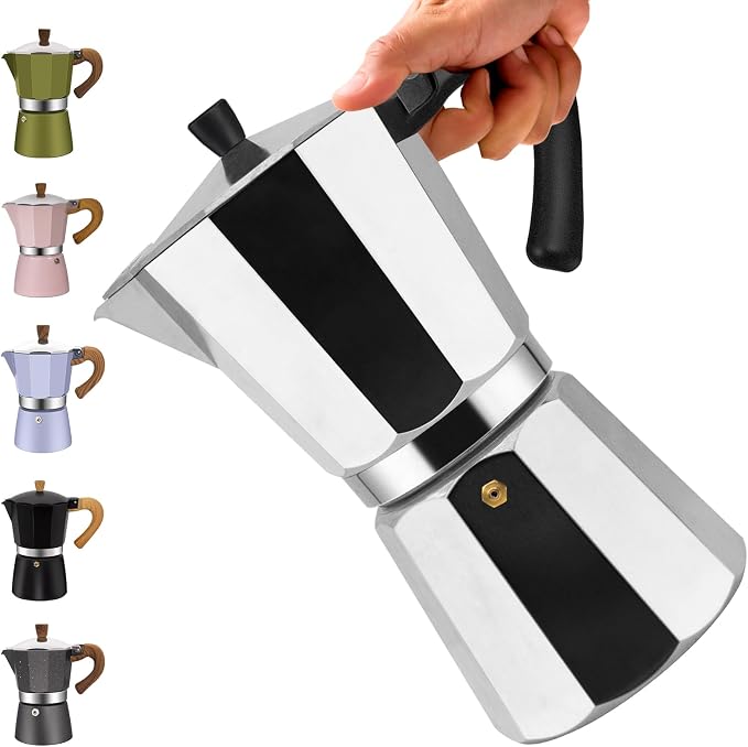 14 Cup Aluminum Moka Pot Classic Stovetop Espresso Coffee Maker 700ml 23oz Coffeemaker Percolator Mocha Pot Greca Coffee Maker Cafe Makers for Italian and Cuban Café Brewing Silver by Vaolvpant