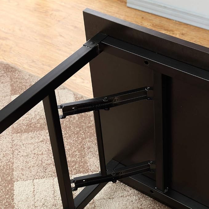 Need Home Office Desk - 62 Inches Large Computer Desk Sturdy Black Table Foldable Desk Gaming Computer Table No Assembly Required AC5CB 62inch | Black Frame Writing Gaming Work Table/Foldable Home Office Desk/Sewing Table, No Assembly Required - Image 7
