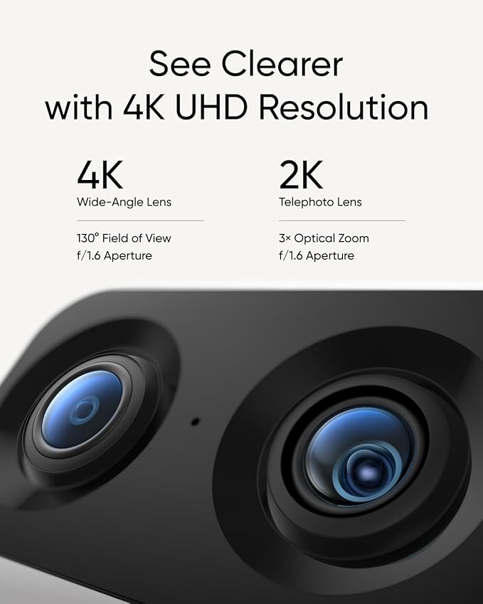 eufy Security 4K Indoor Cam S350, No Subscription, Dual Cameras, 8× Zoom, 360° Coverage, Works as a Pet Camera, Nanny/Senior/Baby Monitor, AI Auto-Tracking, Human/Pet/Cry Detection, 2.4/5 GHz Wi-Fi - Image 3