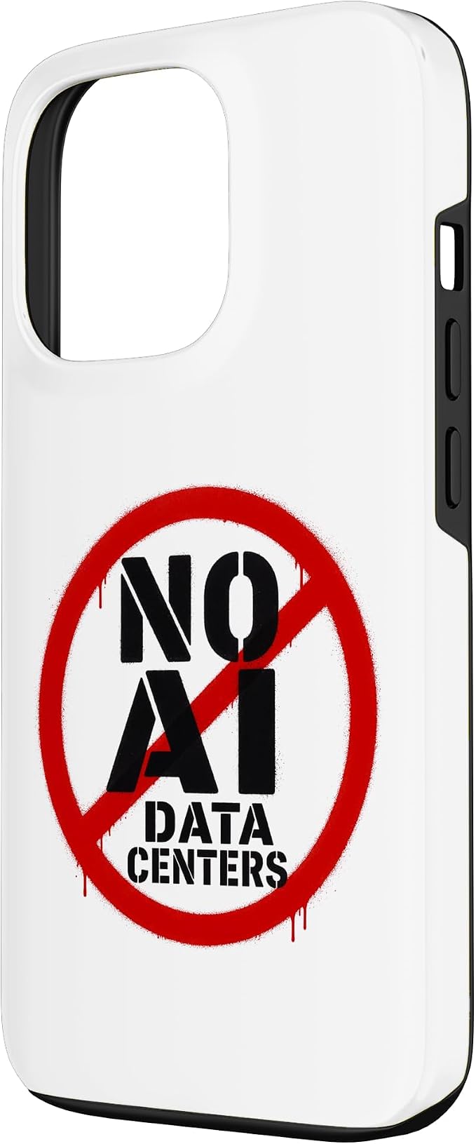 No AI Data Centers – Simple Minimal Spray Paint Style Text Case for iPhone 13 Pro - Image 2