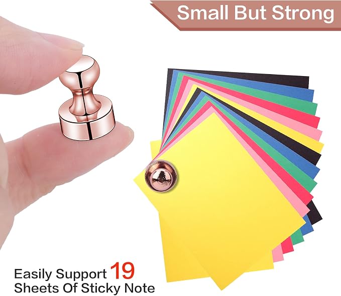 LOVIMAG Fridge Magnets 20Pcs for Refrigerator Whiteboard, Rose Gold | Small Strong Neodymium Metal Cute Push Pin for Classroom, Kitchen, Accessories Decorative, Office, Calendar - Image 5