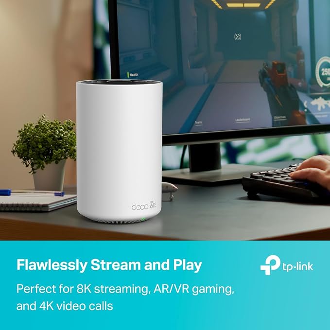 TP-Link Deco XE70 Pro AXE4900 Tri-Band WiFi 6E Mesh WiFi Router - 1 x 2.5bps WAN/LAN Port, 2 x 1 Gbps LAN Ports, 4.9 Gbps Wi-Fi 2,900 Sq. Ft Coverage, Connect up to 200 Devices, 1-Pack - Image 9