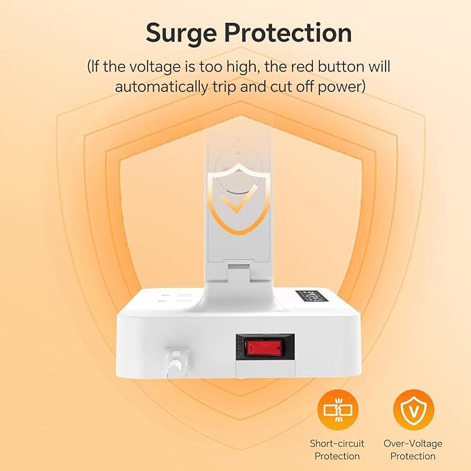 LAOPAO Desk Lamp with USB Charging Port: Power Strip with Surge Protection - 1 Type-C, 1 USB-A Charging Port, 2 AC Power Outlets, Desk Lamps for Home Office College Dorm Room Essentials - Image 5