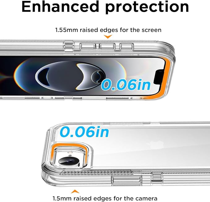 AICase for iphone 17e Case/iphone 16e Case Clear 2026 3 in 1 Heavy Duty Drop Protection Full Body Rugged Shockproof/Dust Proof 3-Layer Military Protective Tough Durable Cover for iphone 17E/16E 6.1"_1 - Image 3