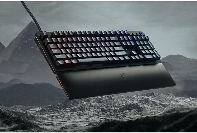 Razer Huntsman V2 Gaming Keyboard, Analog Optical Switches, Black | Adjustable Actuation, Rapid Trigger Mode, Dedicated Media Keys & Dial, Chroma RGB Lighting, Magnetic Plush Wrist Rest - Image 4