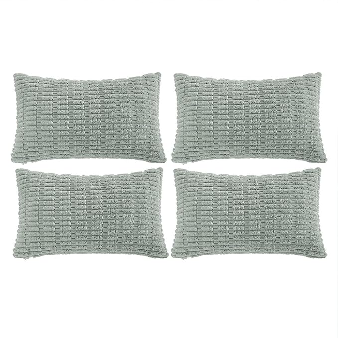 Fancy Homi 4 Packs Decorative Throw Pillow Covers for Living Room Couch Bed, Modern Farmhouse Boho Home Décor Accent Cushion Case, 20" x 12", Grey Blue by Fancy+Homi