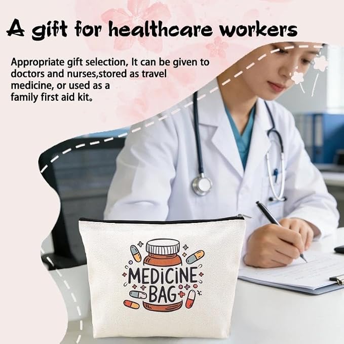 Home Medical Bag for Medicine Storage Organizer Pouches Emergency Pouch for First Aid Med Bag Patient Gifts from Nurse Drug Bags for Travel Camping Medication Storage Kit Pharmacy Doctor Gifts Ideas - Image 4