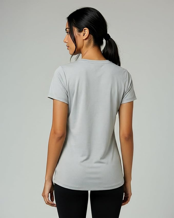 5 Pack Women's Dry Fit V Neck Workout Tops T Shirts Athletic Gym Yoga Tees | Available In Plus Size, Cooling Moisture-Wicking, Short Sleeve, Quick-Dry, Fitness, Stretch, Exercise, Running, Hiking - Image 9