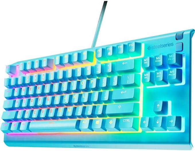 SteelSeries Apex 3 TKL Aqua RGB Gaming Keyboard — Tenkeyless Compact Form Factor — 8-Zone RGB Illumination — Water and Dust Resistant — Whisper-Quiet Gaming Switch - Image 4