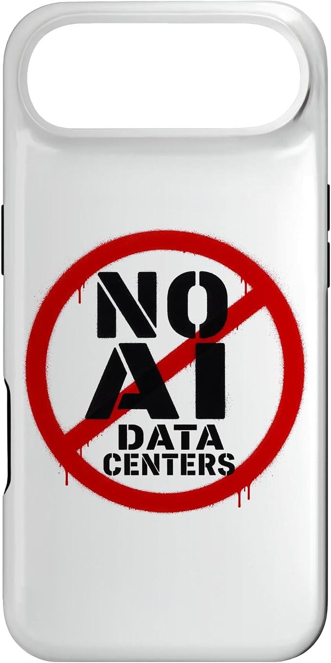 No AI Data Centers – Simple Minimal Spray Paint Style Text Case for iPhone Air by Unknown