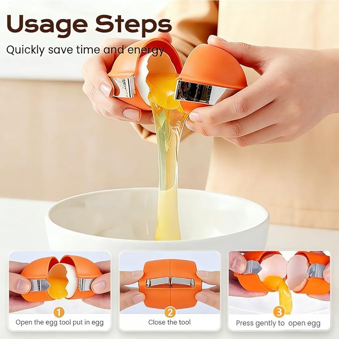 New Egg Shell Opener Egg Cracker Tool Stainless Steel, Multifunctional Egg Shell Opener for Raw Or Hard-Boiled Eggs, Kitchen Gadget for Cooking Baking (Pink) - Image 4
