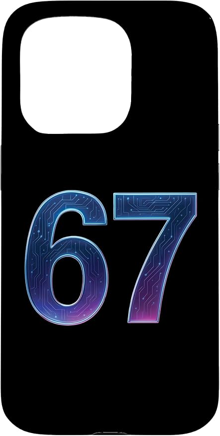 67 Meme Ai Quantum Number 67th Six Seven Tech Digital Future Case for iPhone 15 Pro by Unknown