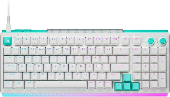 Logitech G512 X 98 TMR + Linear Switch Mechanical Gaming Keyboard - White | Hot-Swappable 9x TMR Rapid Trigger + Linear Mechanical Switches, Gasket, PBT Keycaps, <8K, LIGHTSYNC RGB, for PC & Mac by Unknown